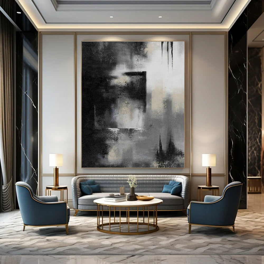 Oversized Custom Hand-Painted Abstract Canvas for Drone Racing Venues  DLZ0076