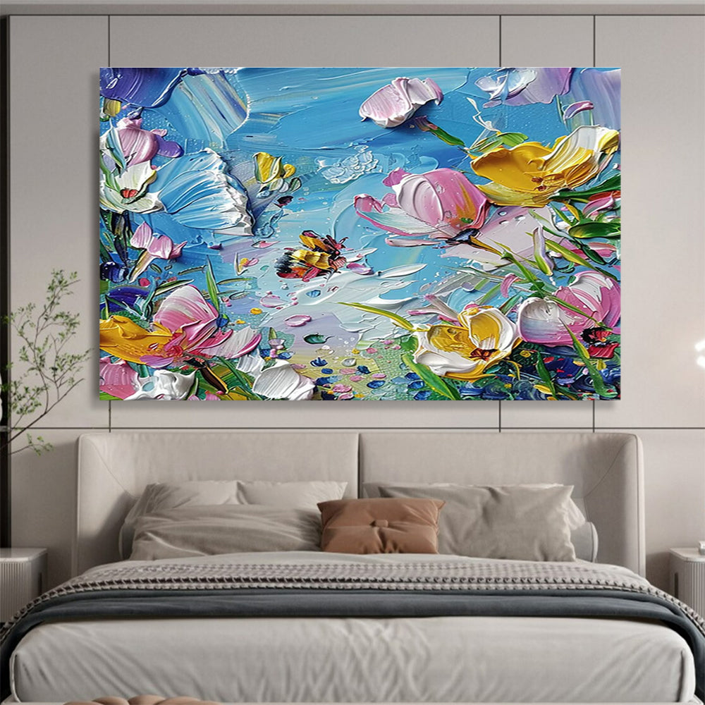 Oversized Custom Abstract Hand Painting for Arctic Freshwater River Food Web Dynamics and Trophic Interactions Research Station DLZ3218