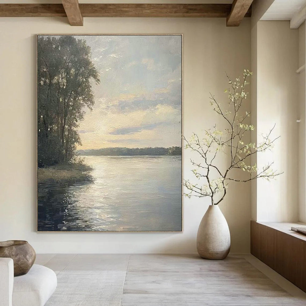 Grandiose Custom Hand-Painted Abstract Painting - Timeless Elegance for High-End Event Planning Studios  DLZ0237