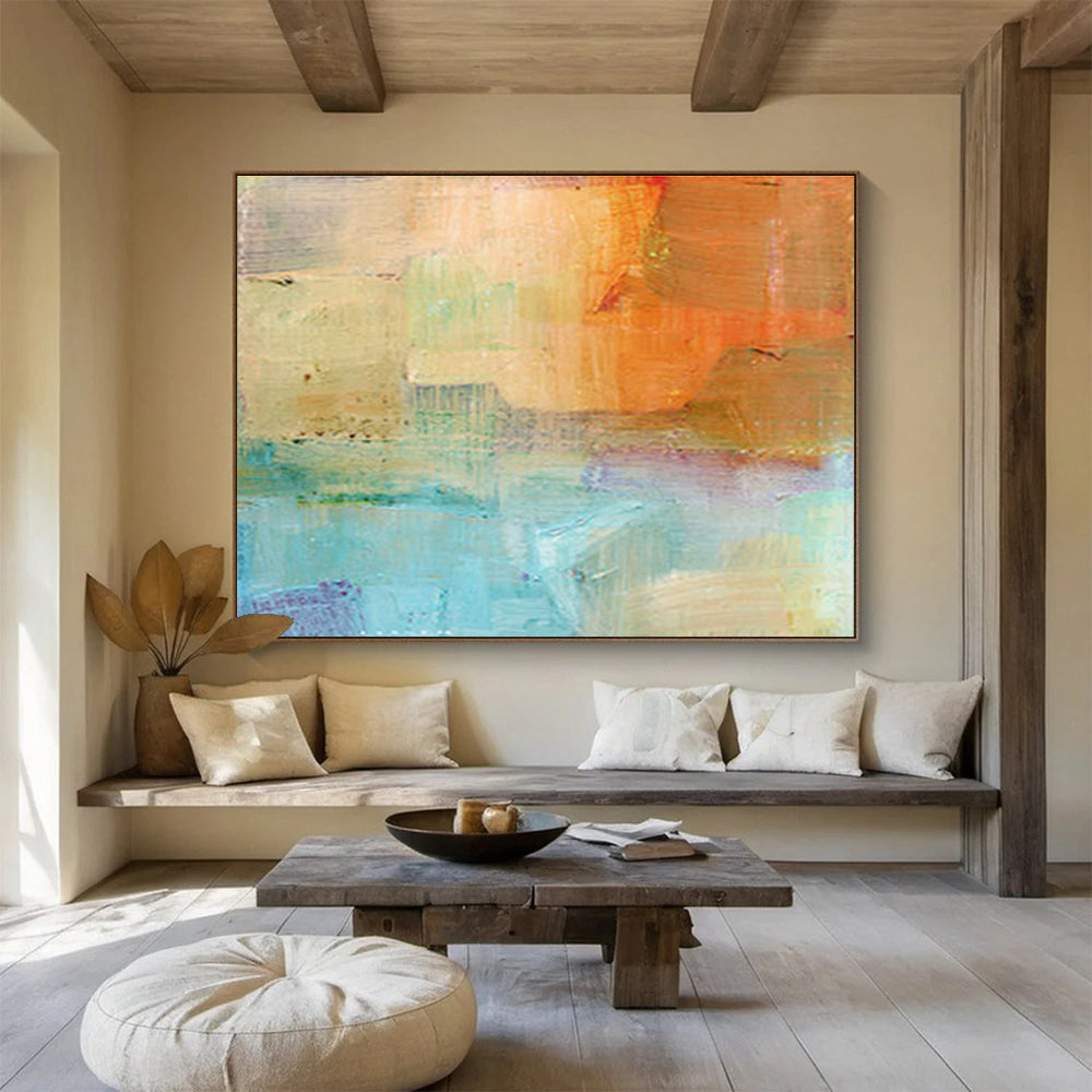 Customized Large Abstract Hand Painting for Substance Abuse Rehabilitation Center DLZ2785