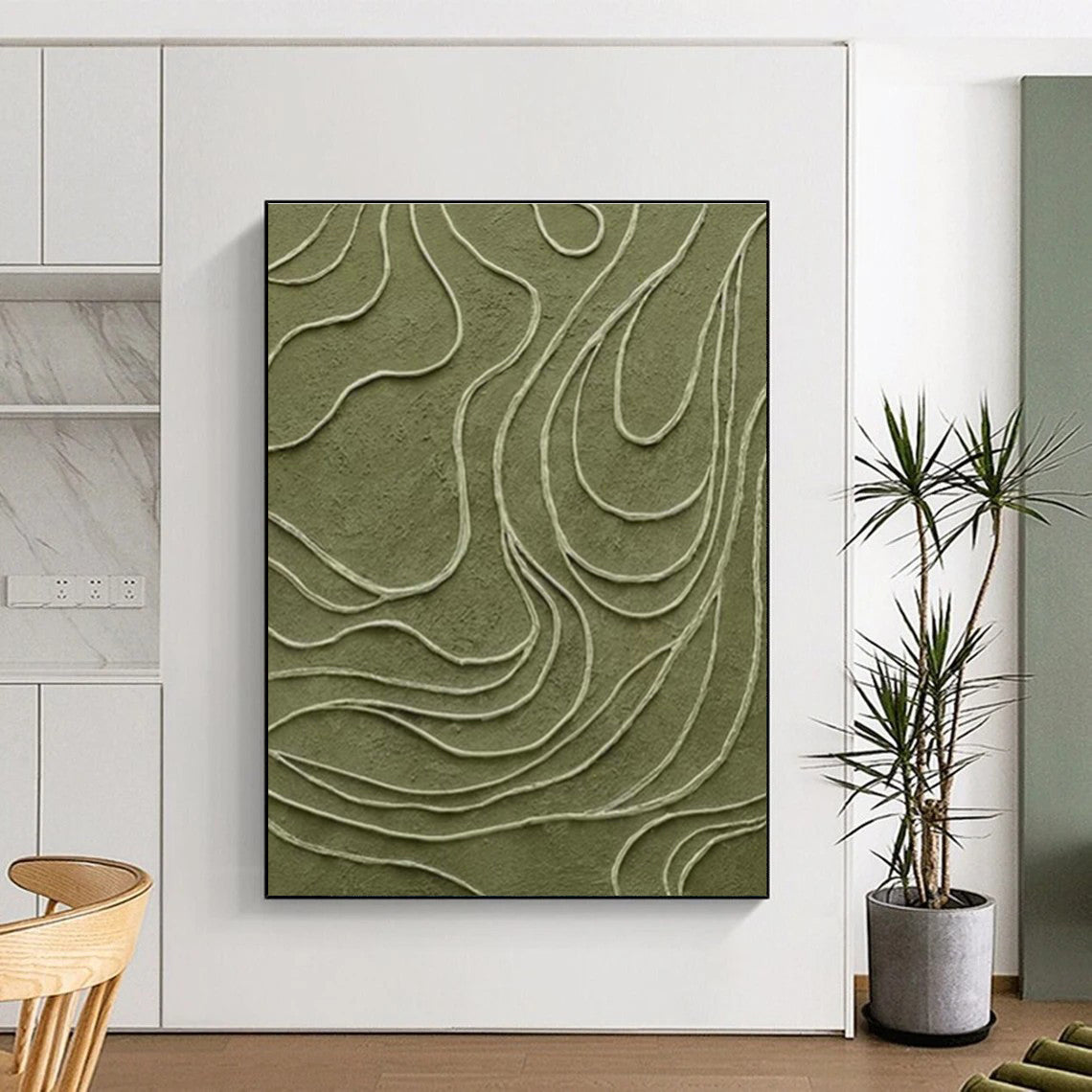 Massive Custom Hand-Painted Abstract Canvas - Cultural Richness for Folklore Museums  DLZ0236