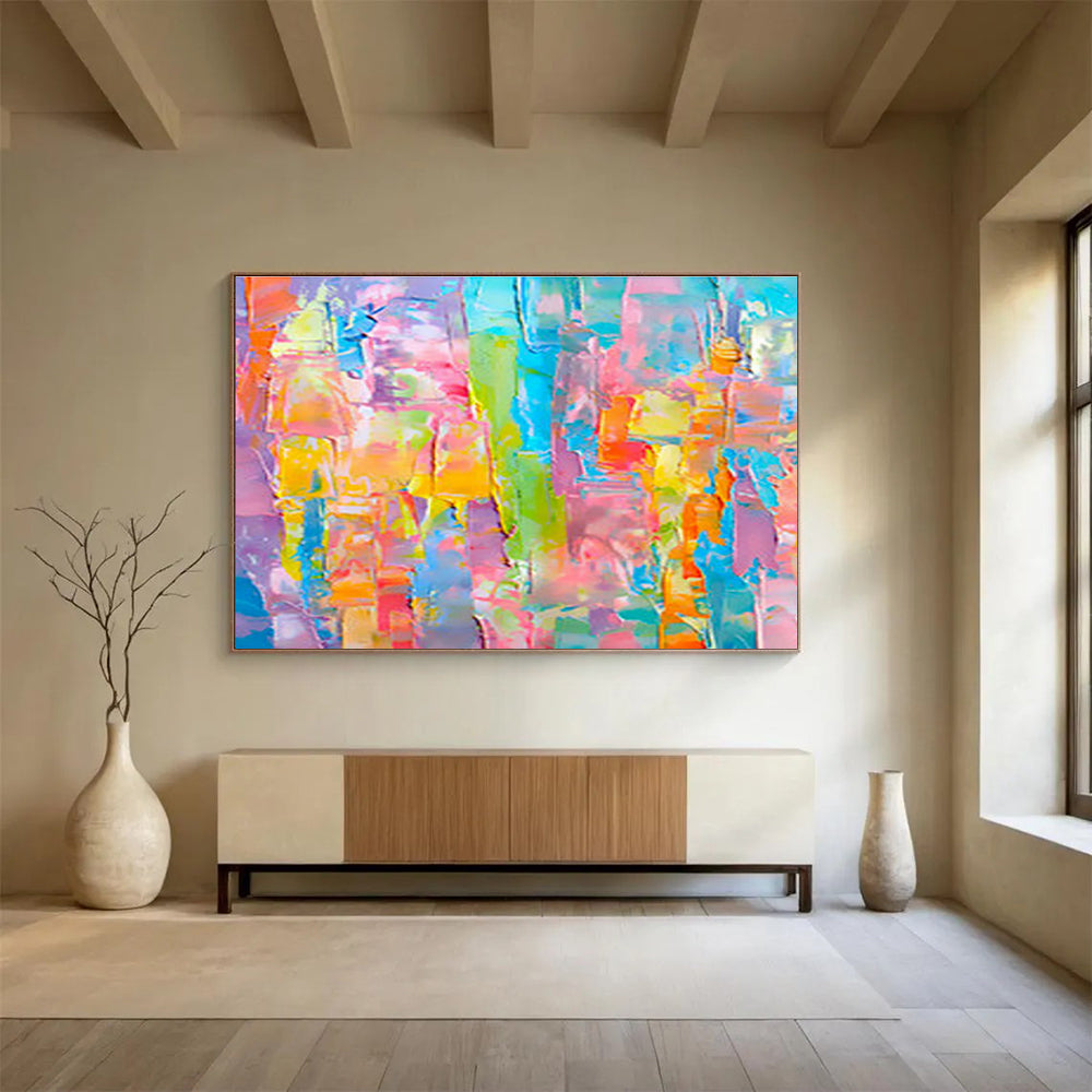 Customized Large-Scale Abstract Hand Painting for Speech Therapy Center DLZ2781