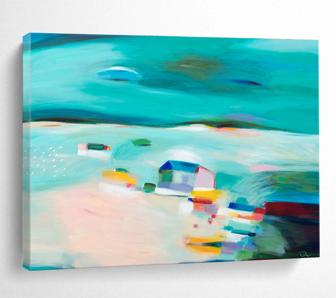 Interactive Magnetic Custom Hand-Painted Abstract for Collaborative Office Walls