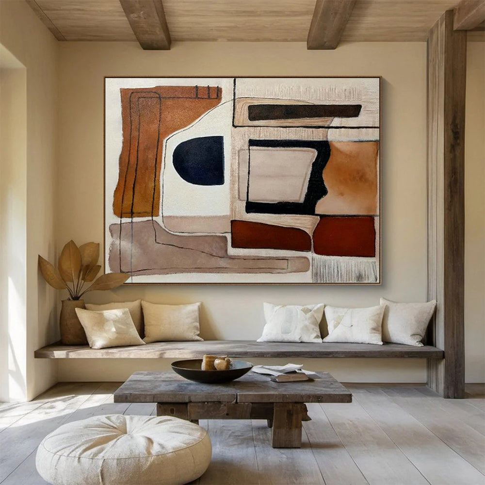 Customized Large-Scale Abstract Hand Painting for Arctic Tundra Reindeer Herding Cooperative Hub DLZ3039