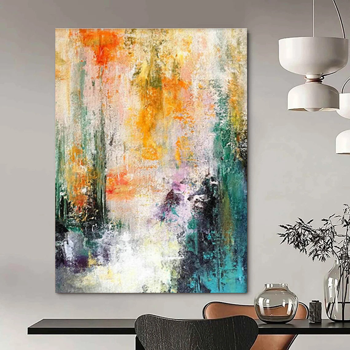 Big Customizable Hand-Painted Abstract Canvas for Board Game Cafes  DLZ0005