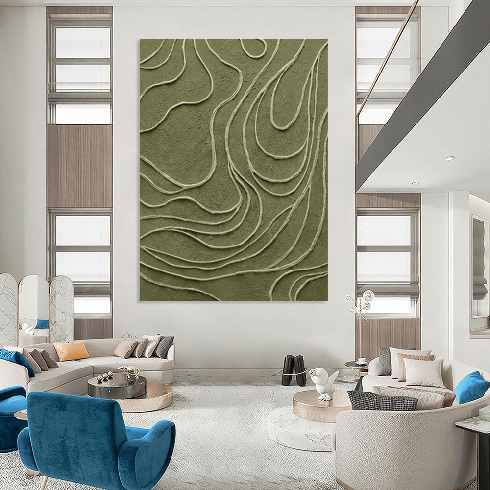 Massive Custom Hand-Painted Abstract Canvas - Cultural Richness for Folklore Museums  DLZ0236