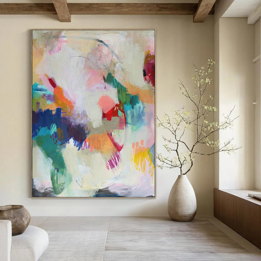 Statement-Making Large Custom Hand-Painted Abstract Painting - Ideal for Luxury Retail Stores  DLZ0149