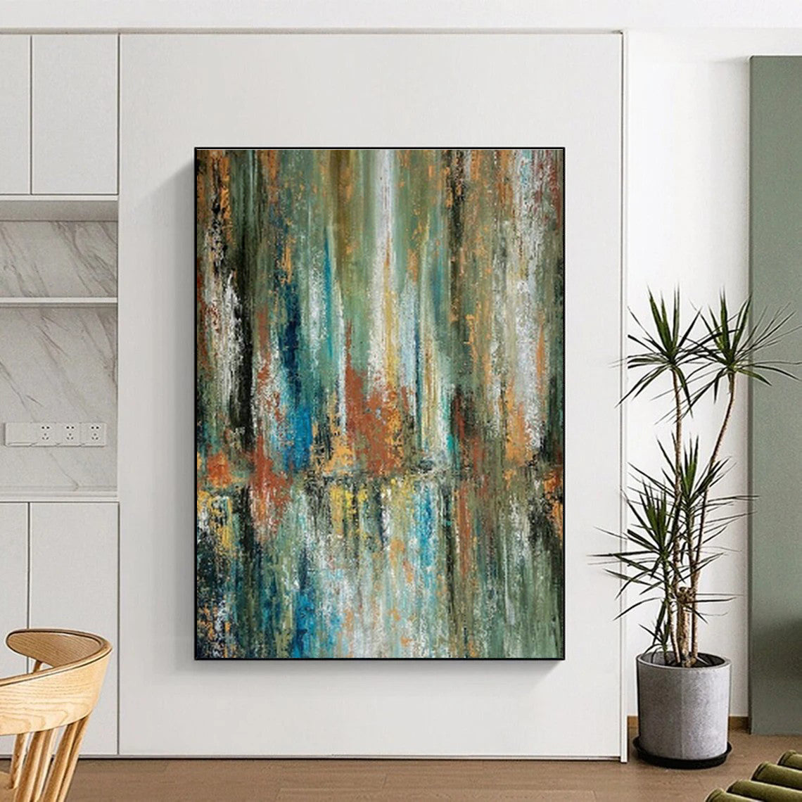 Oversized Custom Hand-Painted Abstract Wall Art for Independent Book Publishers' Offices  DLZ0033