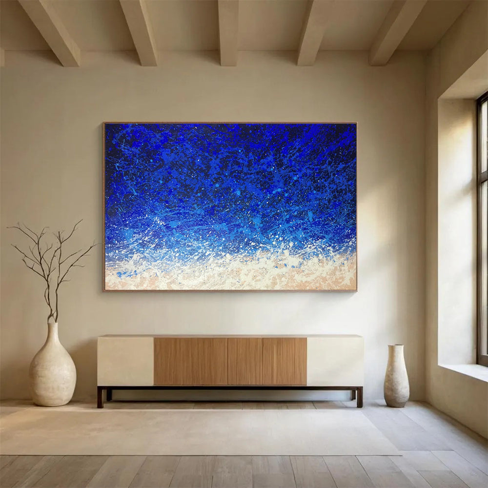 Oversized Handmade Abstract Painting, Dynamic Brushstrokes for Art Galleries DLZ3228