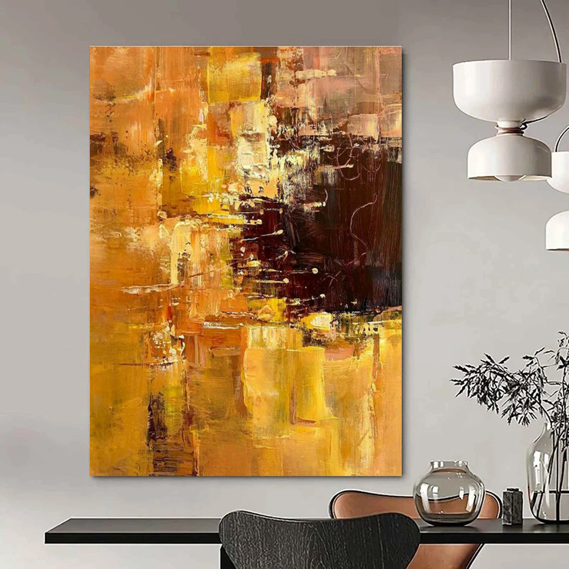 Massive Custom Hand-Painted Abstract Canvas - Artistic Elegance for Orchid Hybridization Greenhouses  DLZ0324