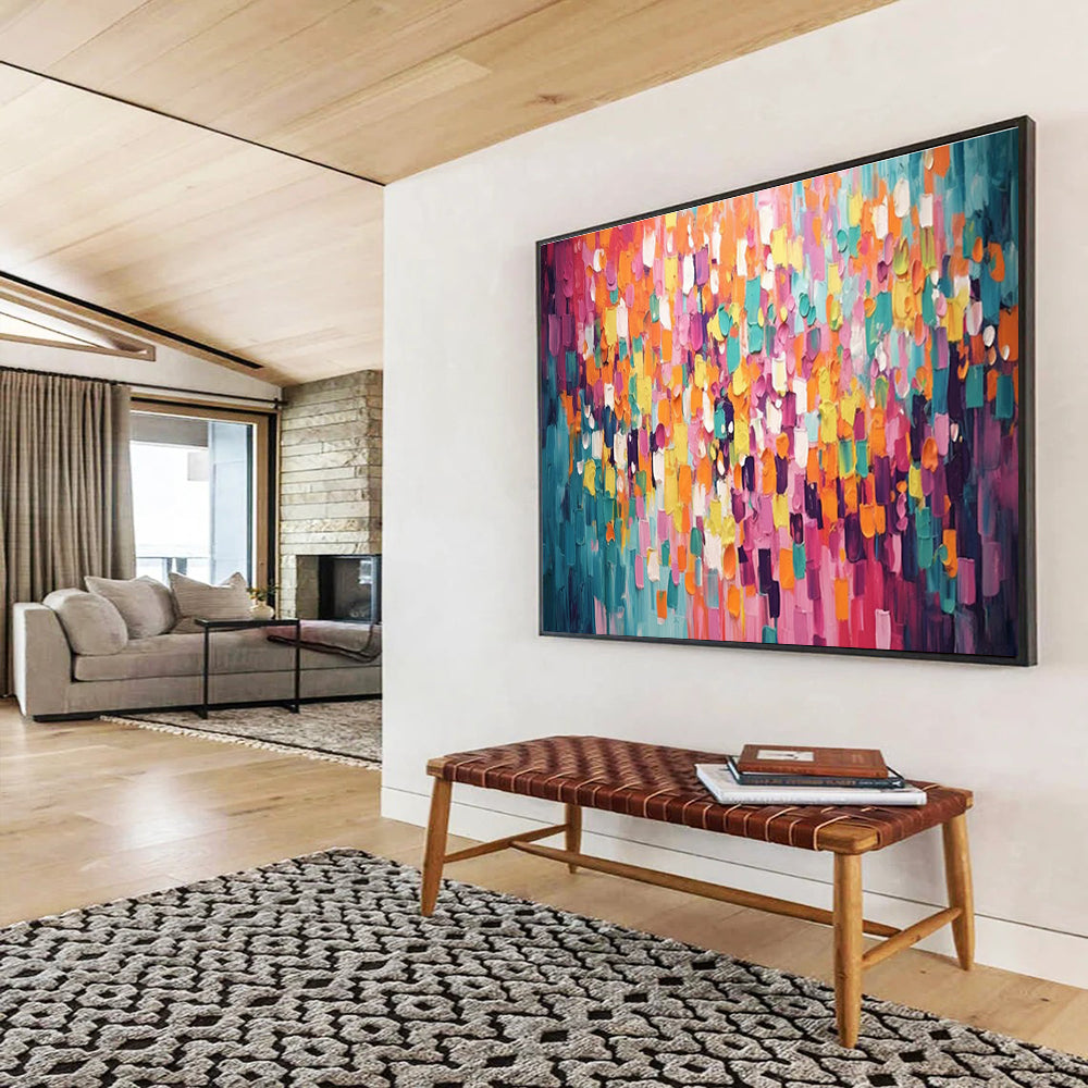 Big Custom Hand-Painted Abstract Wall Art for Office Spaces DLZ3252