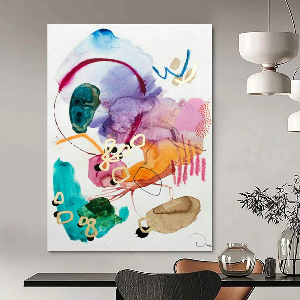 Massive Custom Hand-Painted Abstract Canvas - Breathtaking Focal Point for Exhibition Centers  DLZ0178