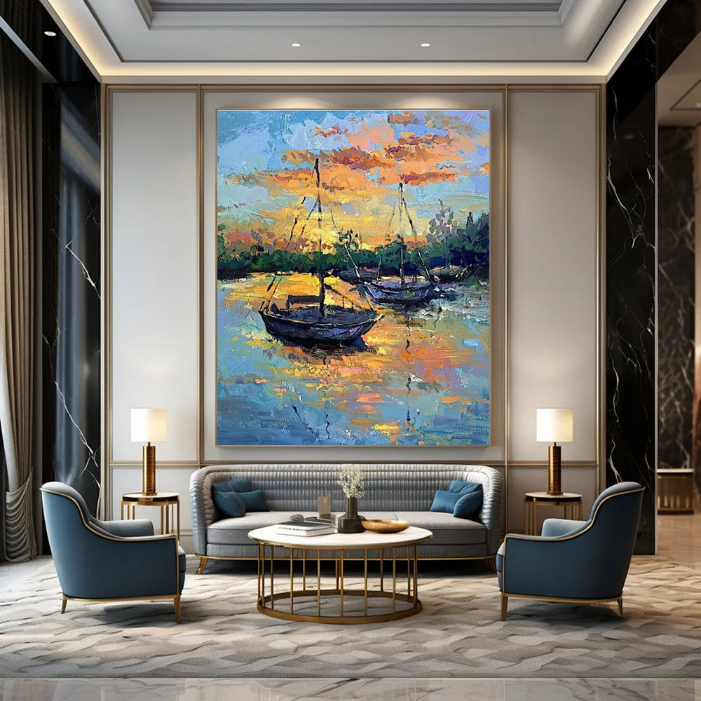 Vast Large-Scale Custom Hand-Painted Abstract Canvas - Artistic Imagination for Fantasy Role-Playing Game Conventions  DLZ0321