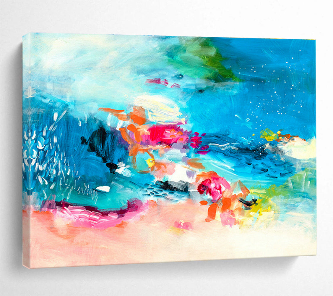 Textile Dye Custom Hand-Painted Abstract Art for Canopy Decor in Bedrooms
