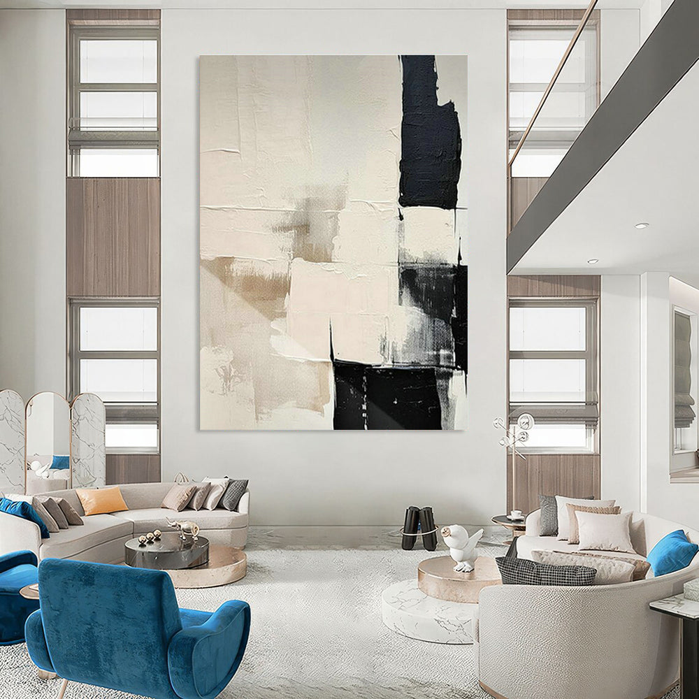 Monumental Large Custom Hand-Painted Abstract Art - Scholarly Atmosphere for University Libraries  DLZ0212