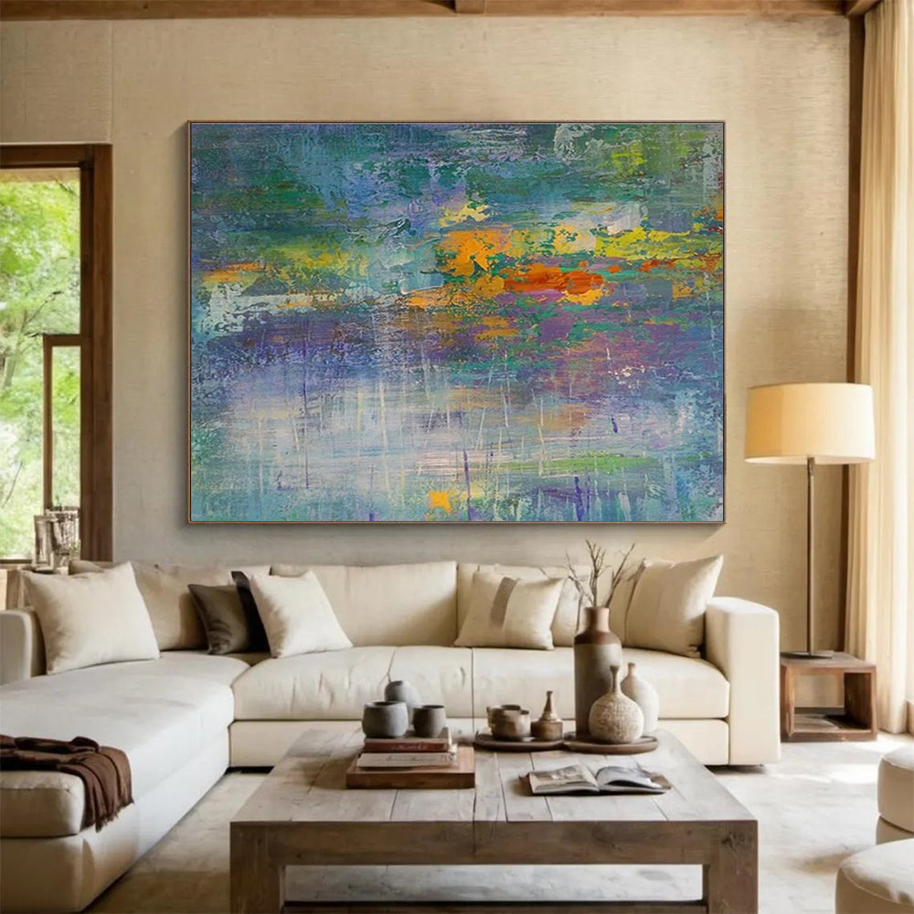 Large Custom Abstract Hand-Painted Art for Underwater Archaeological Artifact Conservation Training Institute DLZ3098