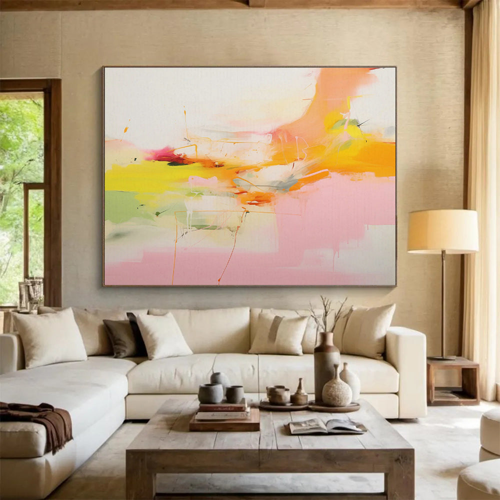Large Custom Abstract Hand-Painted Art for Music Streaming Service Office DLZ2874