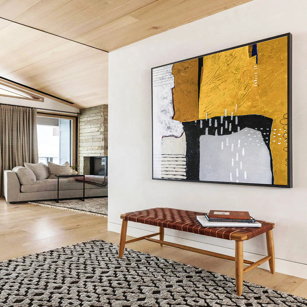 Large-Size Custom Hand-Painted Abstract Painting for Urban Rooftop Vertical Garden Nursery DLZ2958