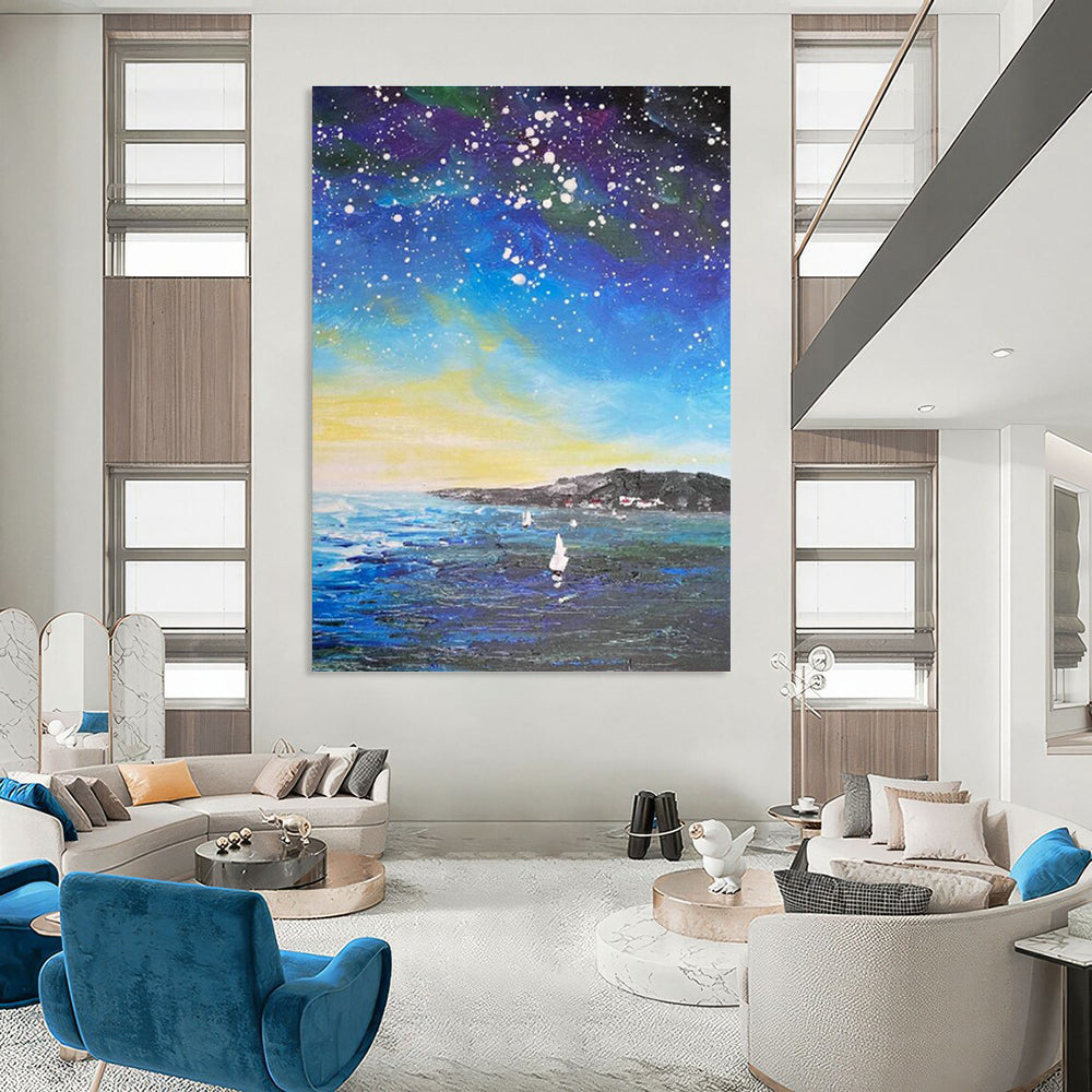 Gigantic Custom Hand-Painted Abstract Art - Galactic Explorations for Space Science Centers  DLZ0347