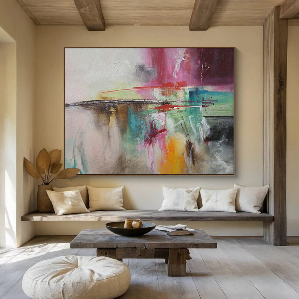 Custom Oversized Abstract Painting - Hand-Painted Acrylic Wall Art for Living Room