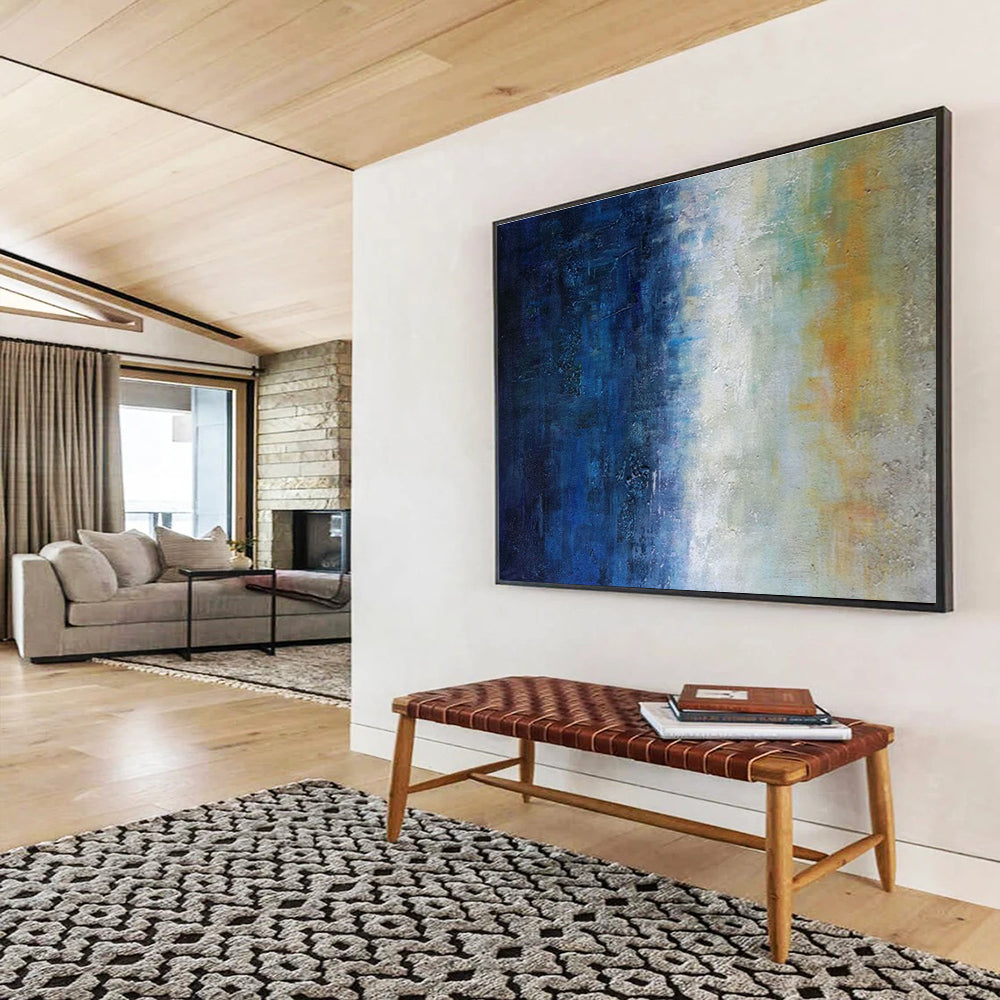 Big Handmade Abstract Wall Art, Subtle Monochromatic for Scandinavian Decor DLZ3238