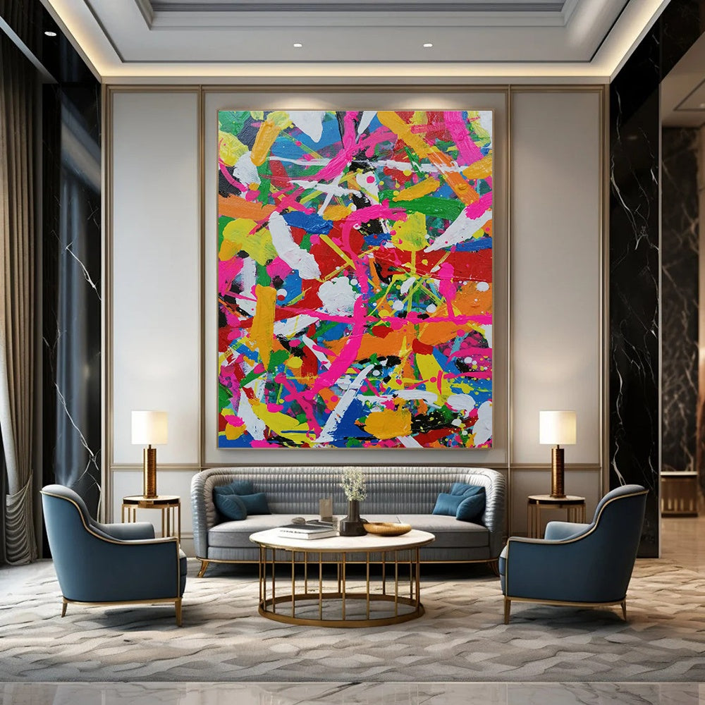 Large Handcrafted Abstract Canvas for Dining Room & Entryway DLZ1284