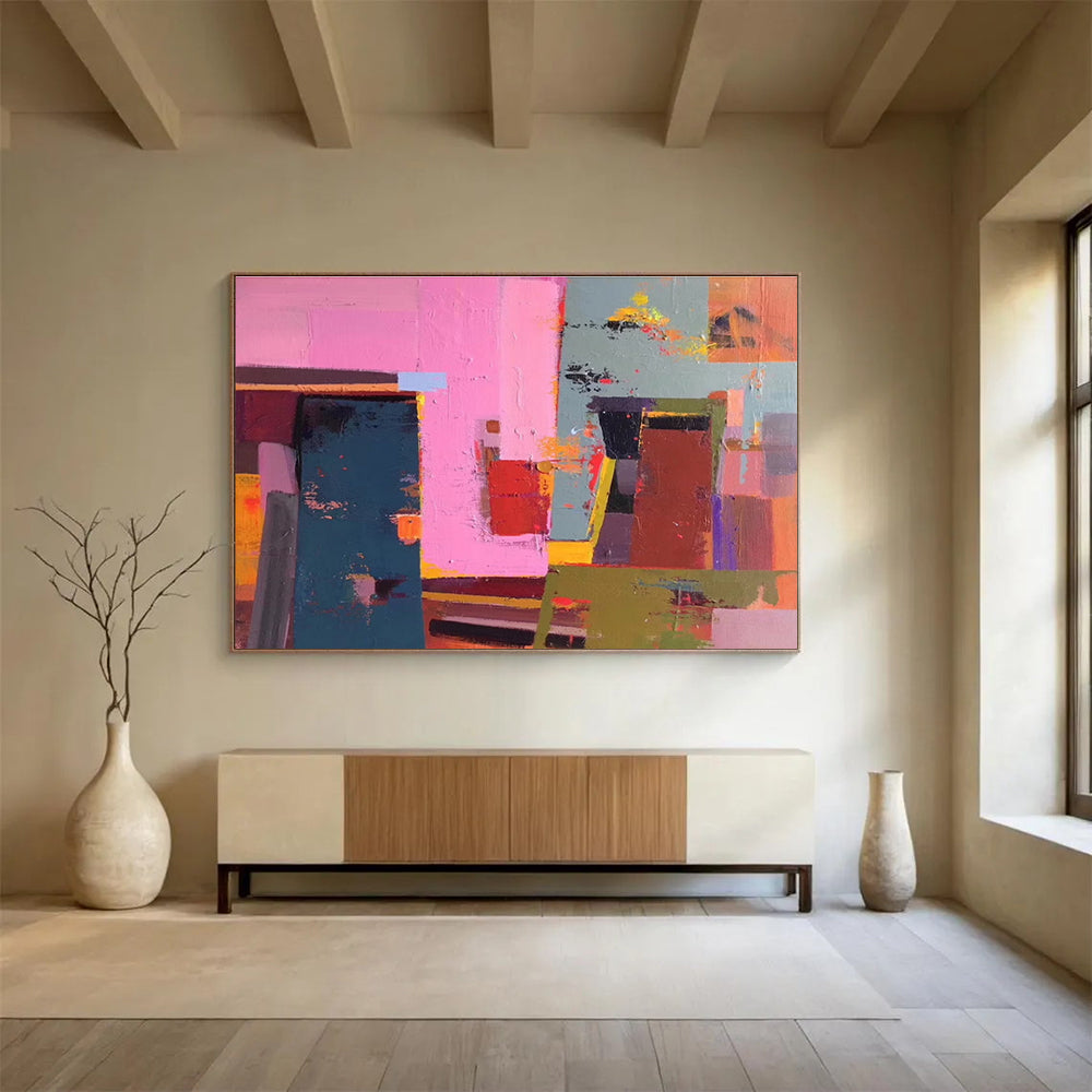 Colorful Geometric Abstraction Abstract Painting THY003