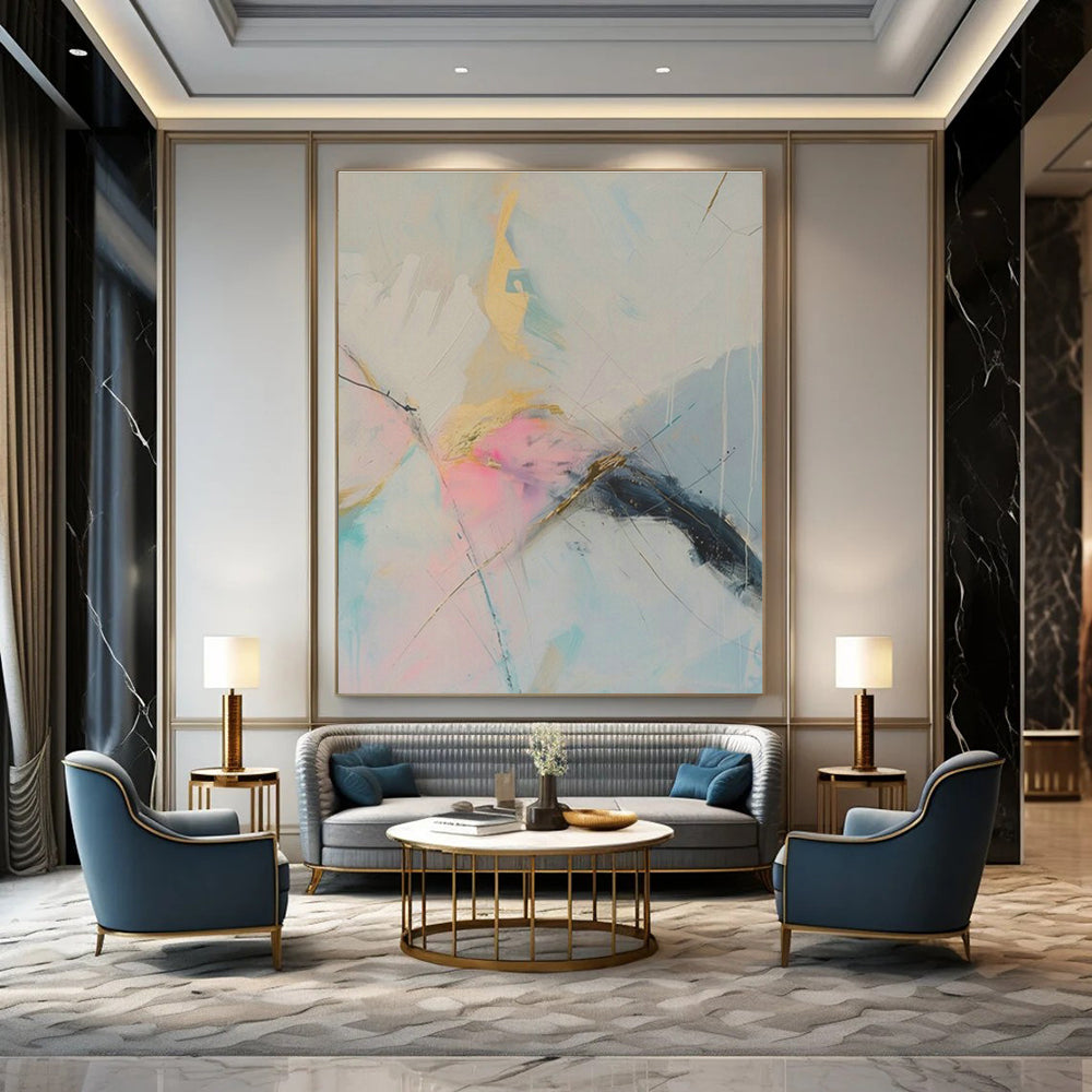 Monumental Personalized Hand Painted Abstract Wall Art for Cottage & Office DLZ2088