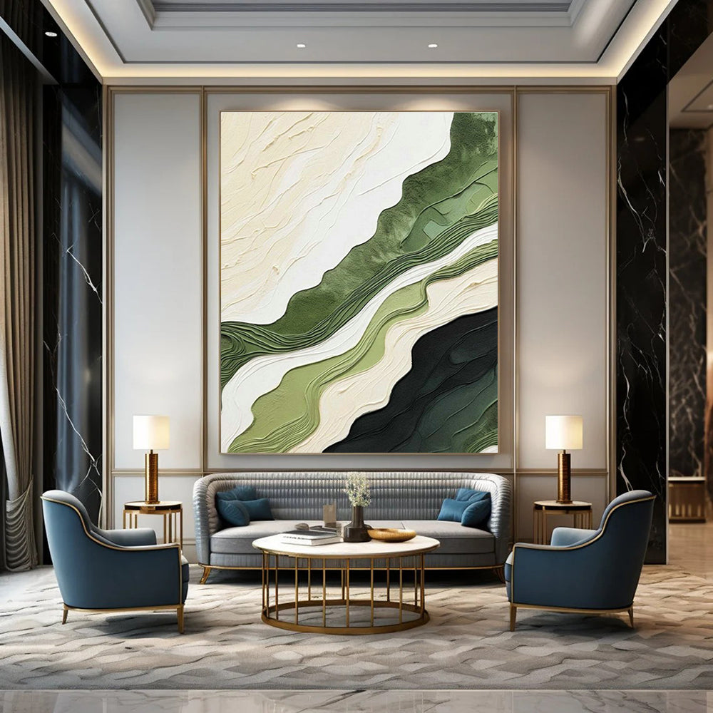 Enormous Custom-Fit Hand Painted Abstract Canvas for Living Room & Office DLZ2186