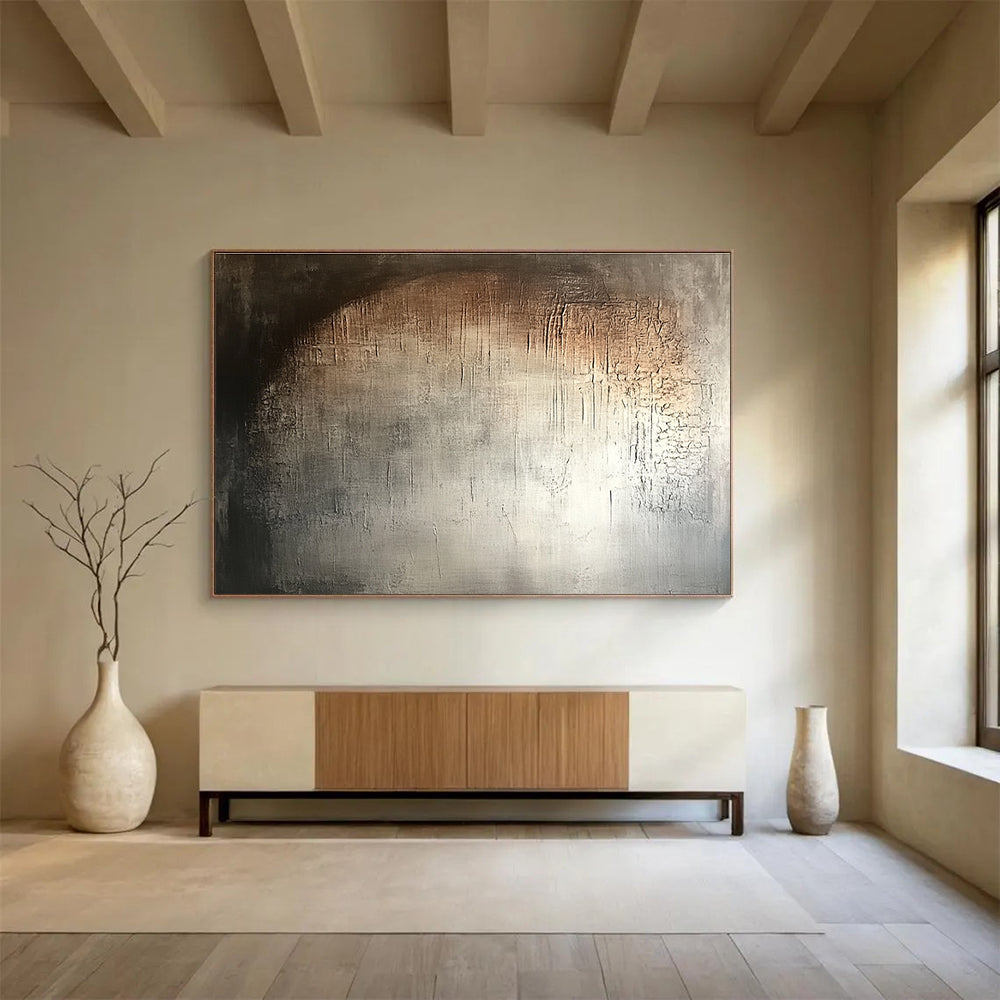 Grey and Brown Textured Abstract Painting DYP125