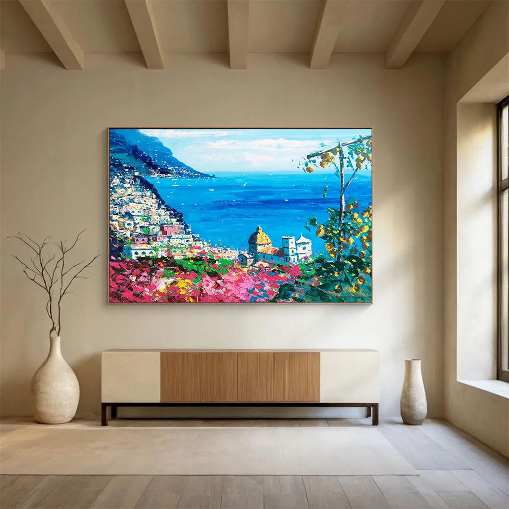 Amalfi Coast View Abstract Painting THY458
