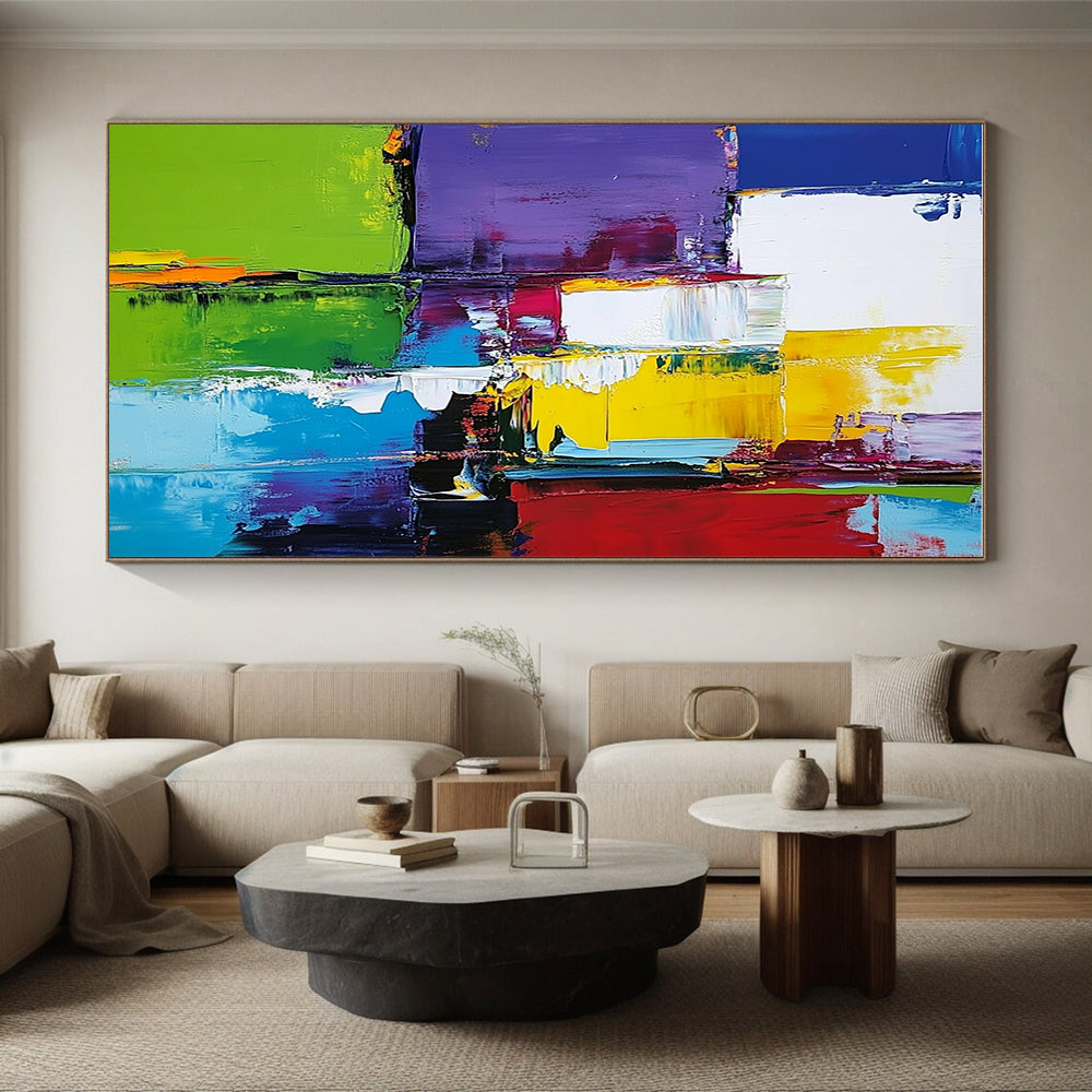 Colorful Block Abstract Painting with Bold Color Palette GER513