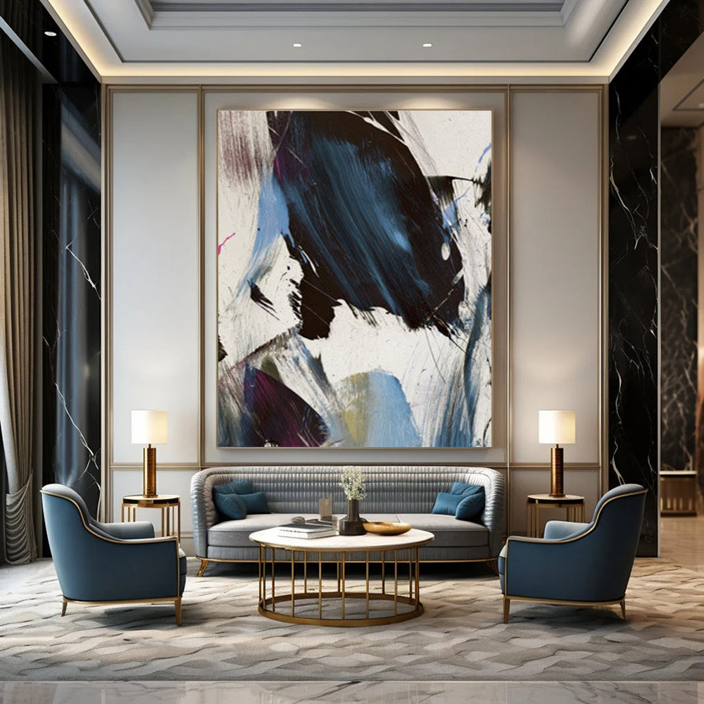 Bold Colorful Abstract with Dynamic Brushstrokes Painting ADGE186