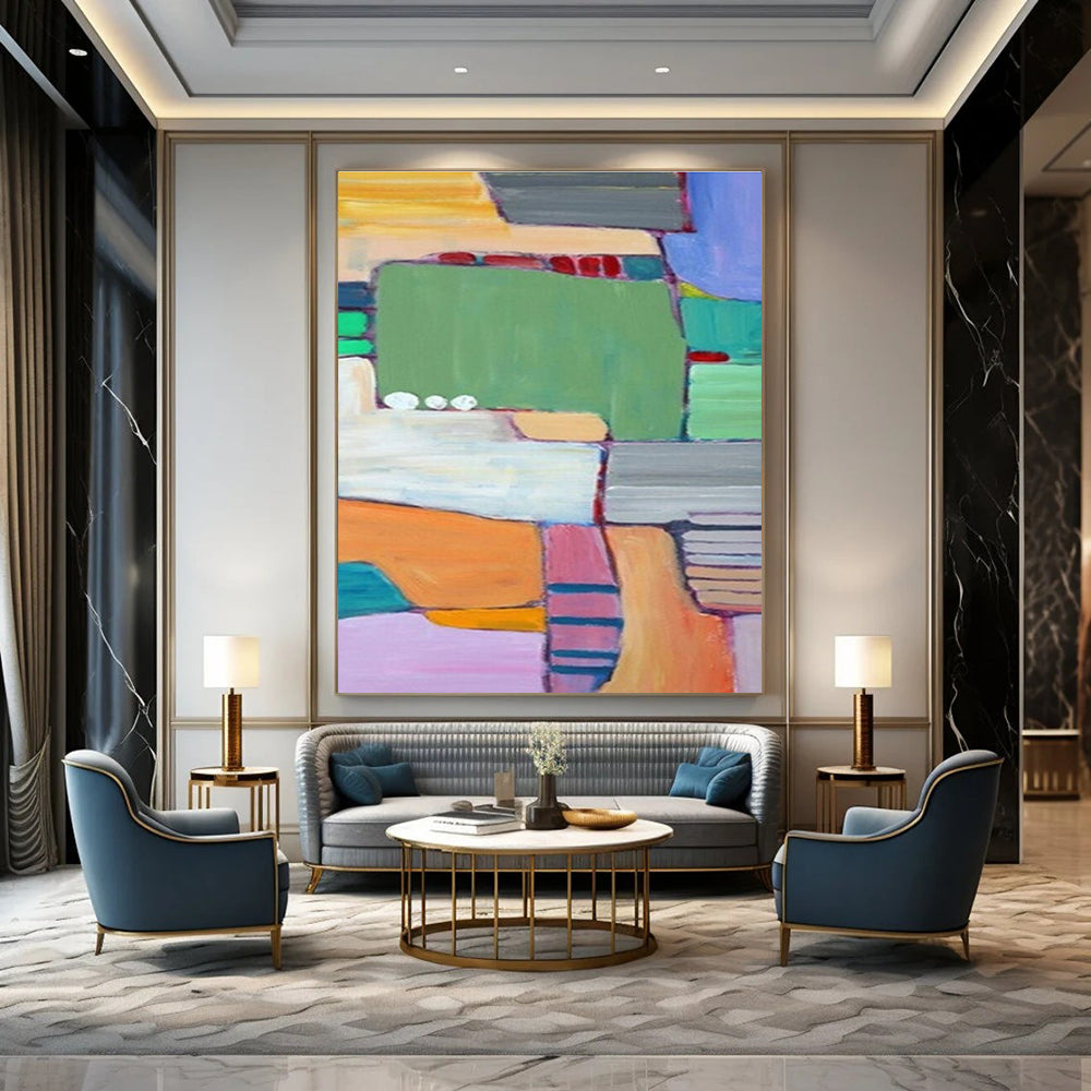 Color - block Geometric Abstract Painting ADGE262