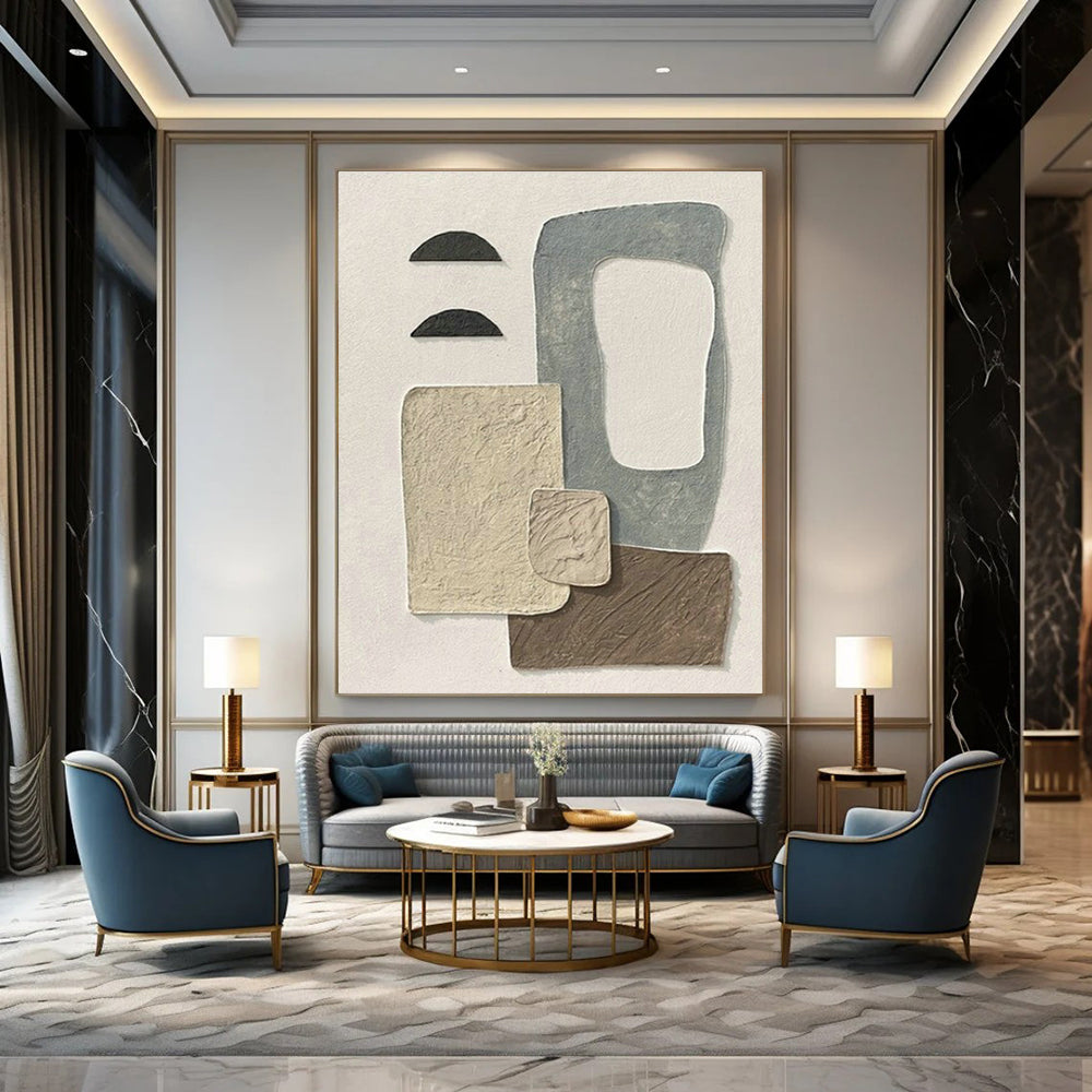 Custom Hand-Painted Abstract Canvas for Living Room and Office DLZ1524