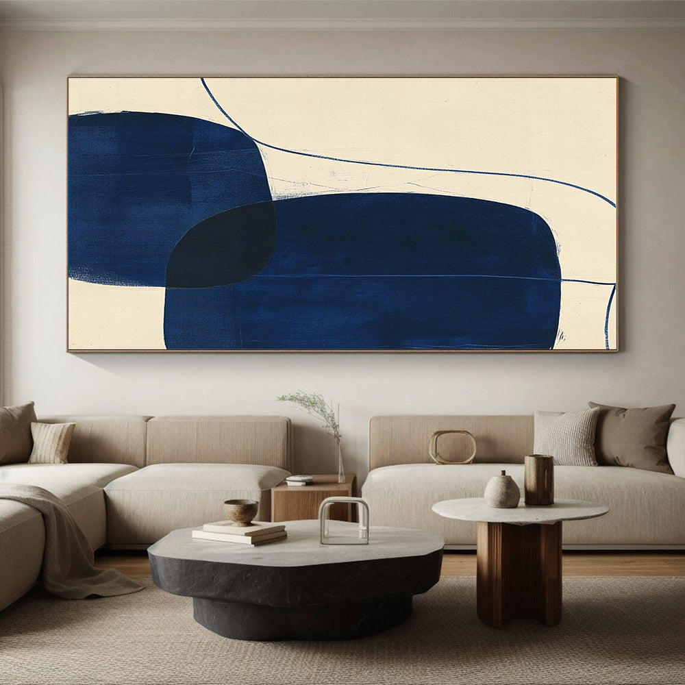 Blue Oval Forms Abstract Painting GER856