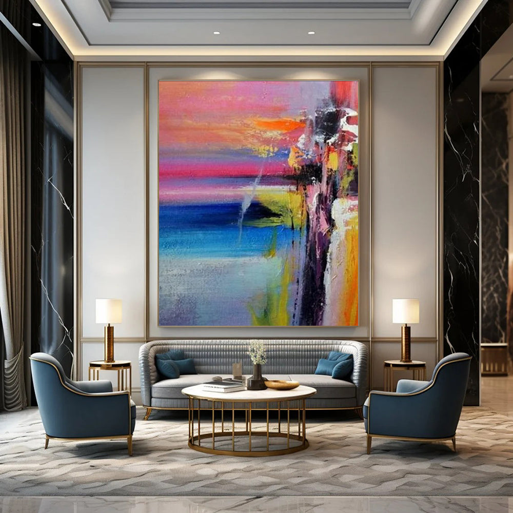 Colorful Abstract Landscape Painting with a Dreamy Vibe ADGE419