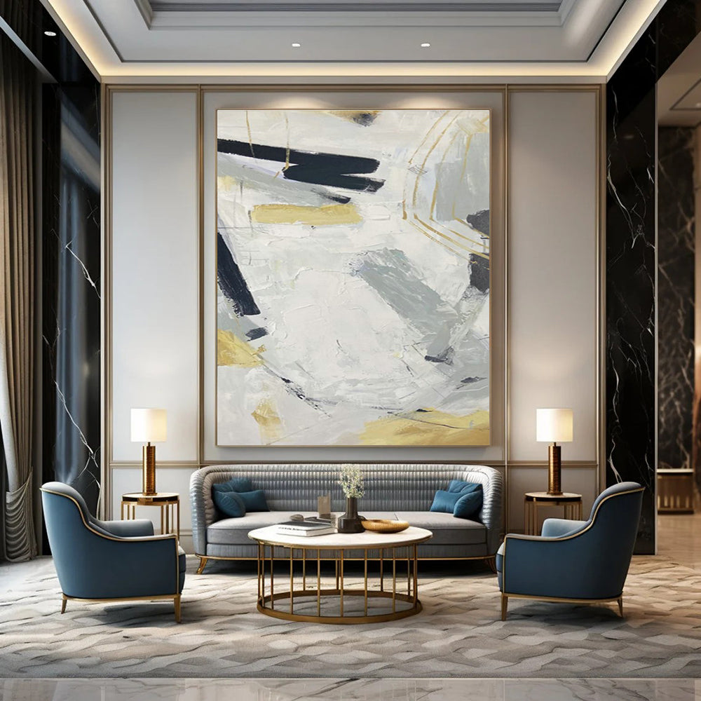Hand-Painted Abstract Artwork for Cottage Living Room & Hallway DLZ2287