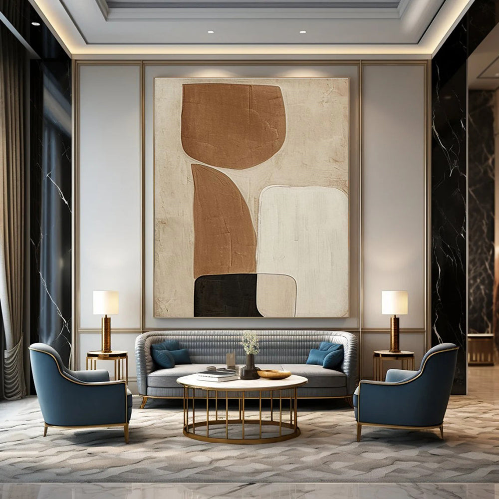 Monumental Scale Custom-Tailored Hand Painted Abstract Art for Office & Living Room DLZ2194