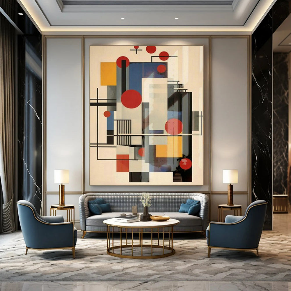 Large Customizable Hand-Painted Abstract Art for Hallway Coat Rack Wall and Living Room Entertainment Center Wall DLZ1939