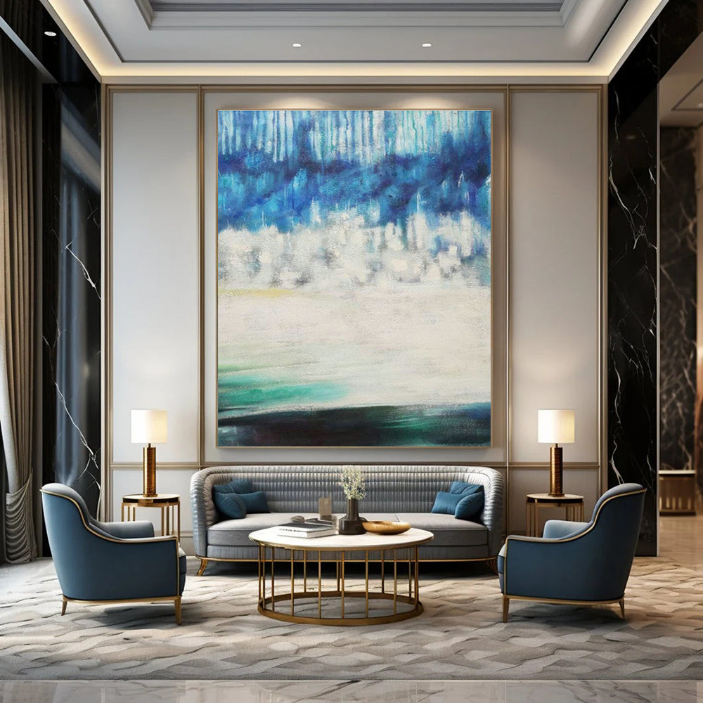 Grand - Scale Custom Hand - Painted Abstracts for Cottage Living Room & Bedroom Nooks DLZ0575