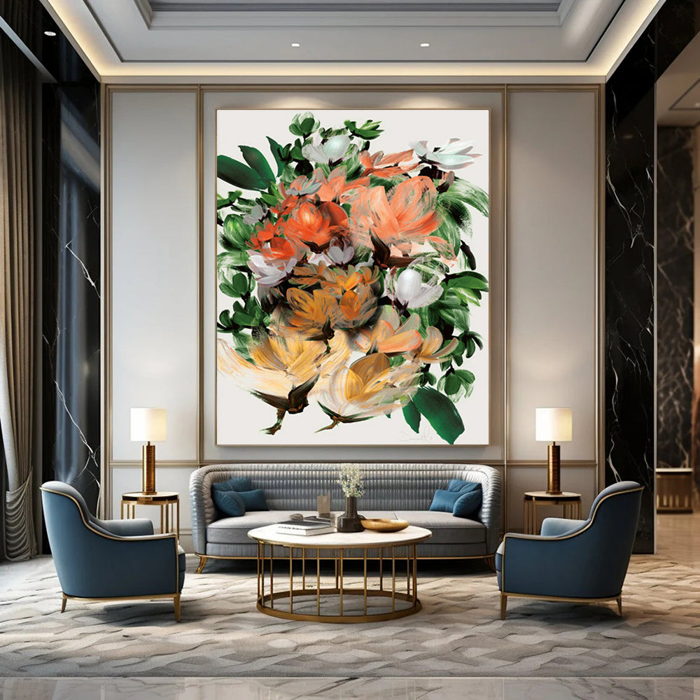 Expressive Flower Bouquet with Bold Brushstrokes Painting ADGE217