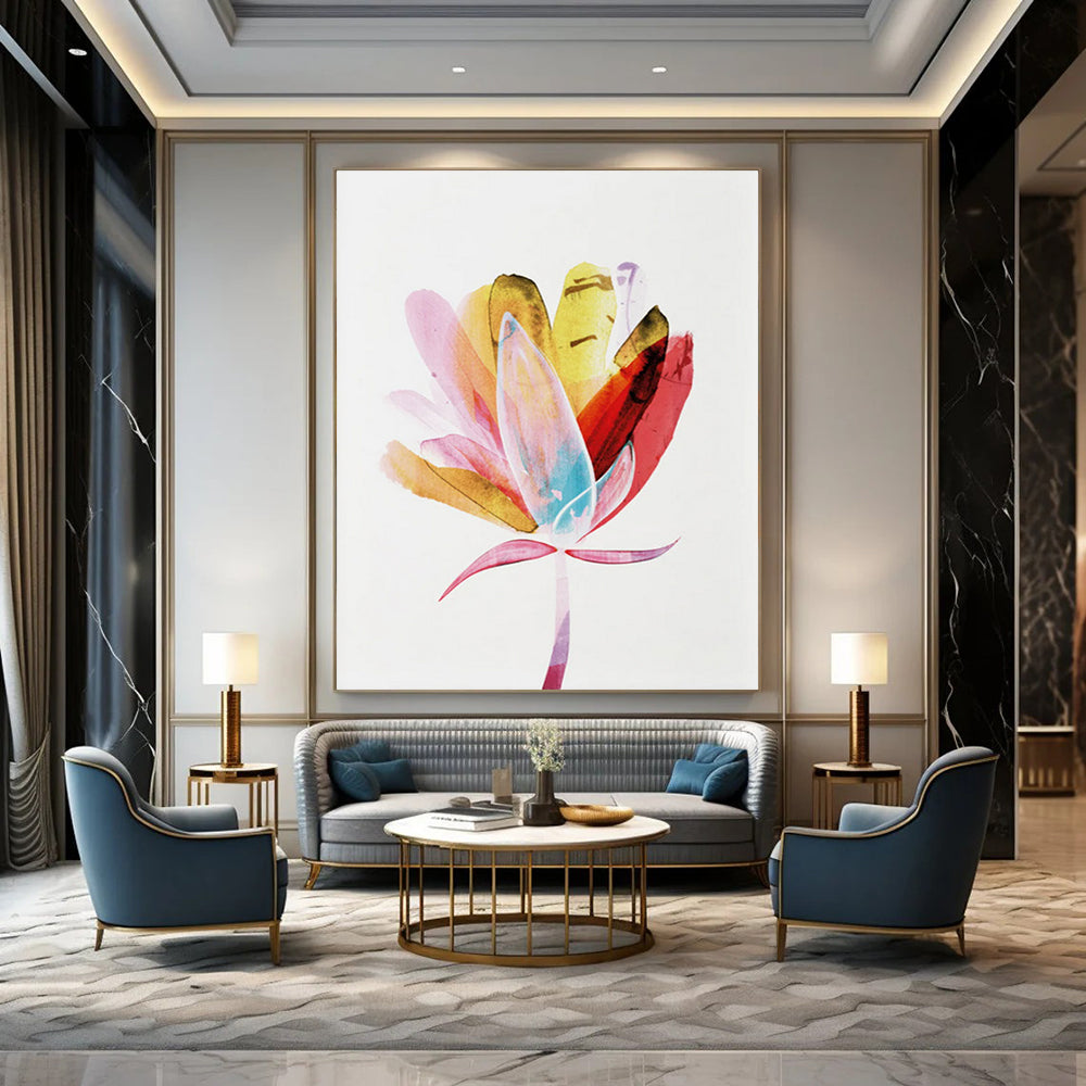 Colorful Abstract Flower with Vibrant Petals Painting ADGE215