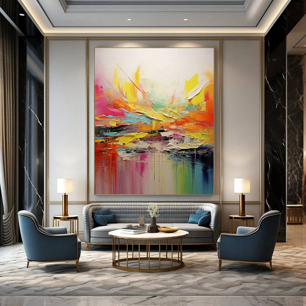 Original Hand-Painted Abstract Painting for Office and Cottage Hallway DLZ1560