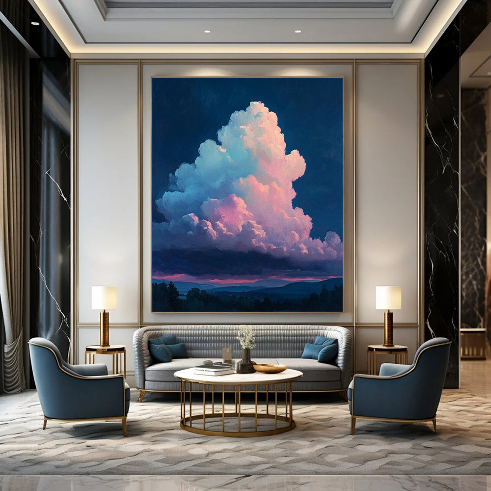 Blue Pink Purple Cloud Abstract Painting ADGE009