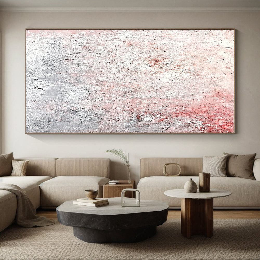 Pink and Gray Textured Abstract with Weathered Effect GER217