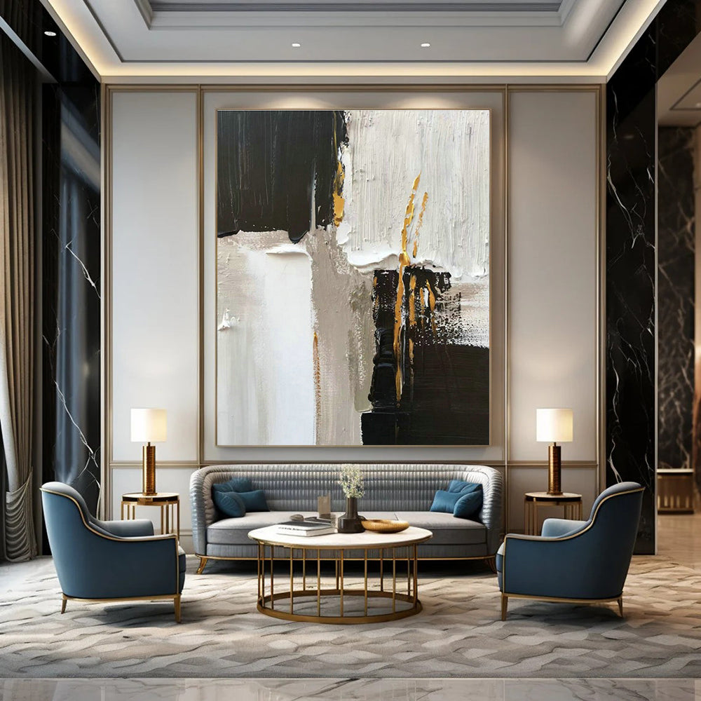 Original Hand-Painted Abstract Painting for Cottage Hallway & Living Room DLZ1670