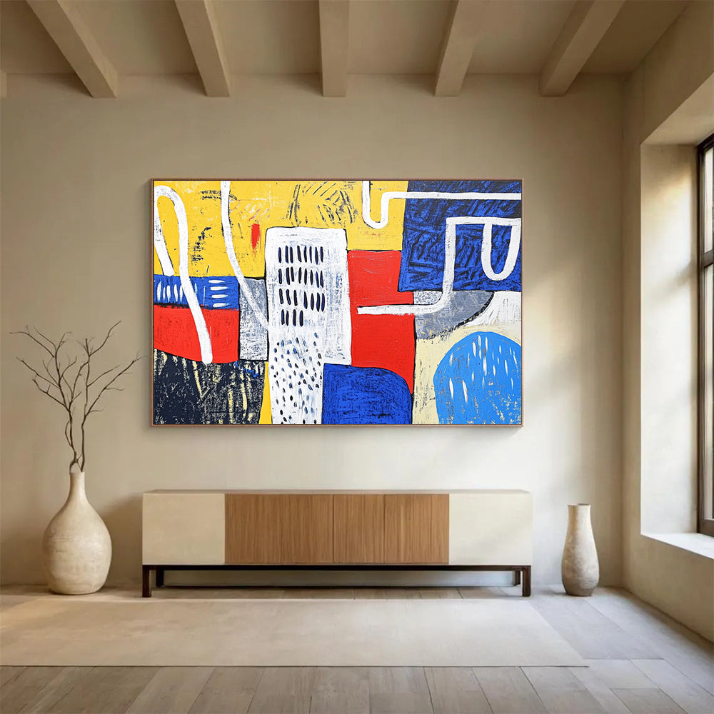 Colorful Geometric Chaos Painting DYP107