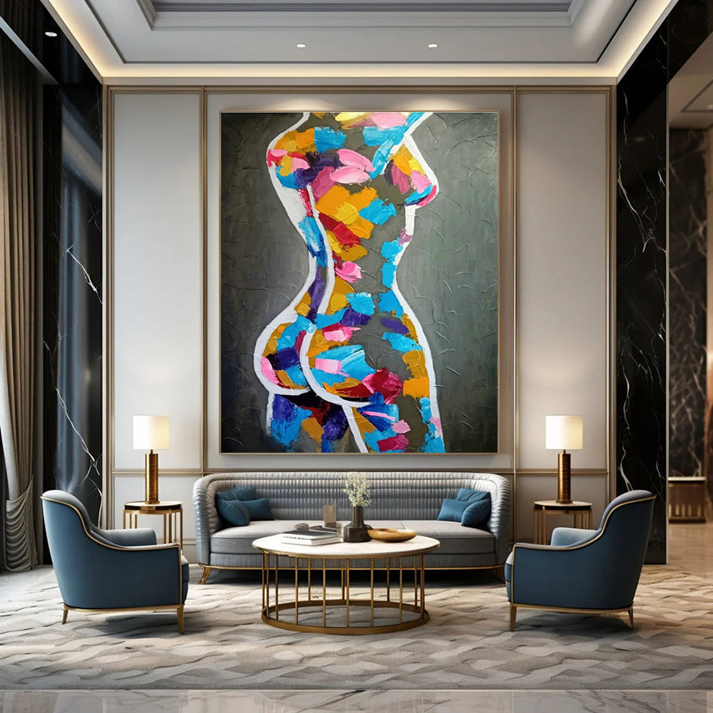 Enormous Custom-Illustrated Hand Painted Abstract Artwork for Dining Room & Bedroom DLZ2108