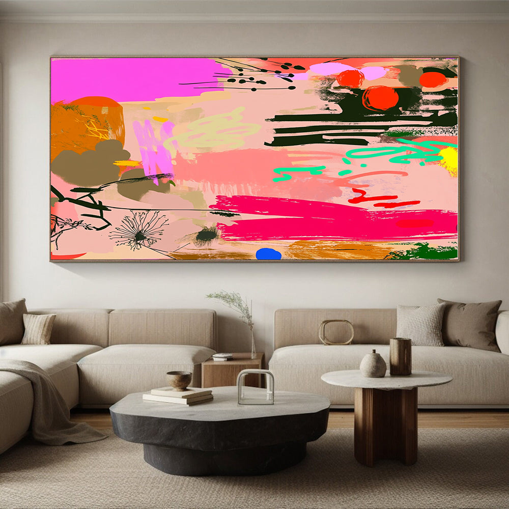Eclectic Abstract Doodles Painting with Mixed Elements GER084